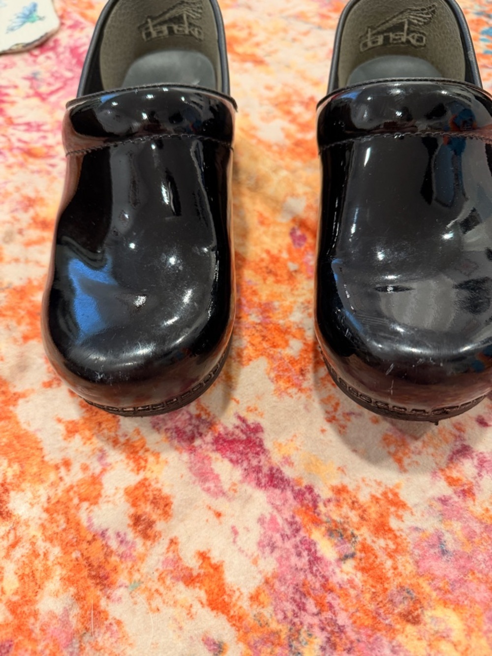 Dansko XP 2.0 Black Patent Leather Clogs Wide Nursing Comfort 36 Wide 5.5-6w US - Picture 2 of 5